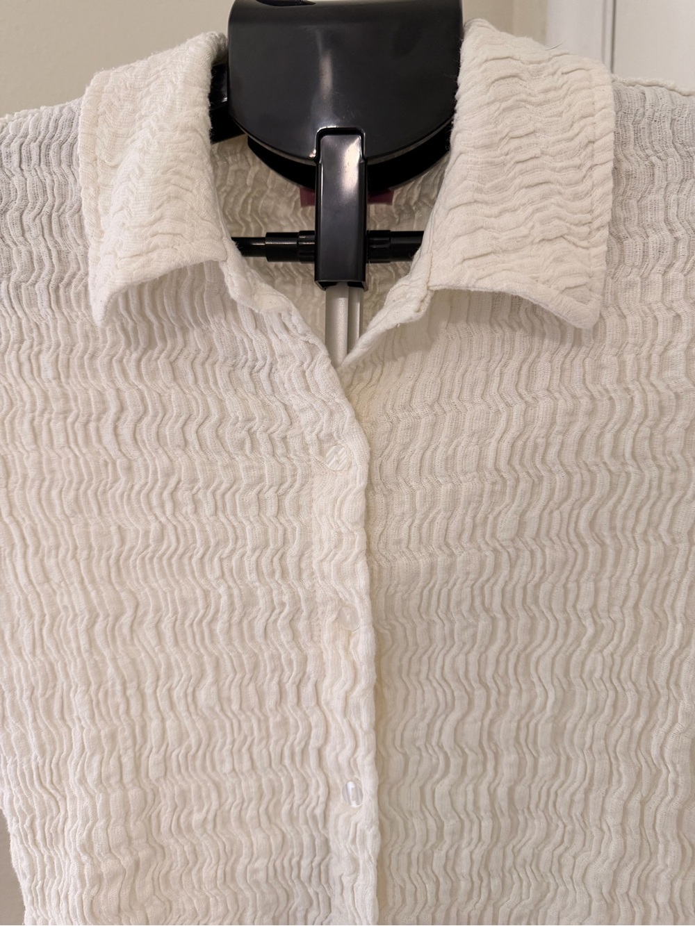 Women's Textured Button-Down - White - Picture 2 of 4
